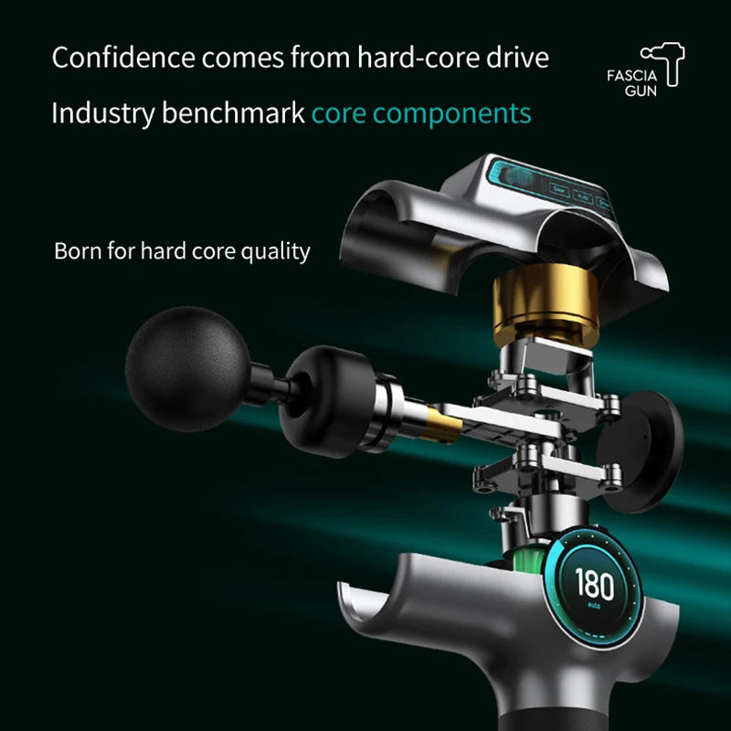 Pistolet de Massage Musculaire Professionnel - 99/6 Vitesses & Écran LCD