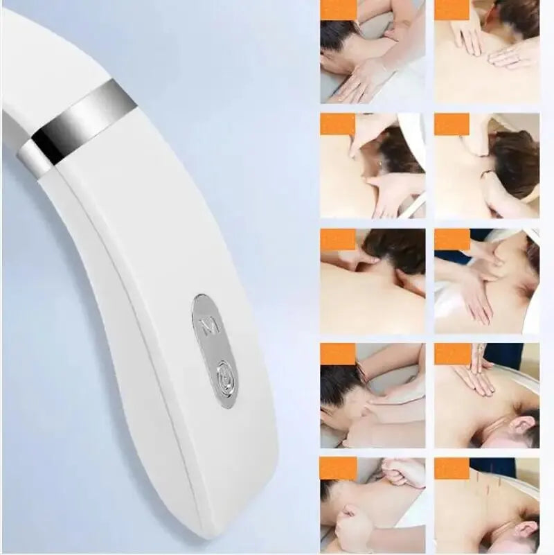 Masseur de Cou Électrique Intelligent - Soulagement Cervical par Impulsions (EMS/TENS) - Portable et Chauffant.